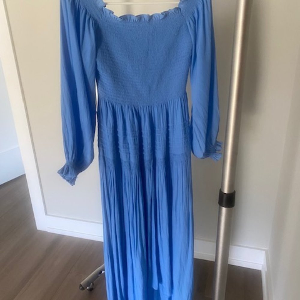 Ramy Brook - off the shoulder high-low maxi dress in light blue - size XS